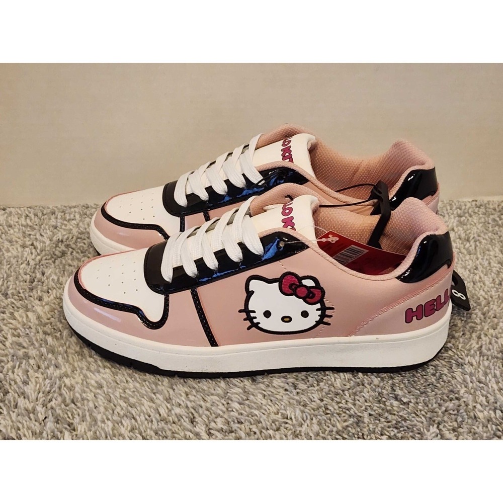 Hello Kitty by Sanrio Low Top Court Sneakers Women's Size 8 Shoes Pink White NWT